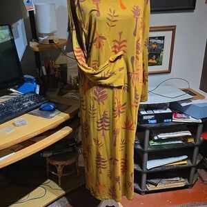 Gudrun Sjöden Mustard Floral-Print Midi Dress